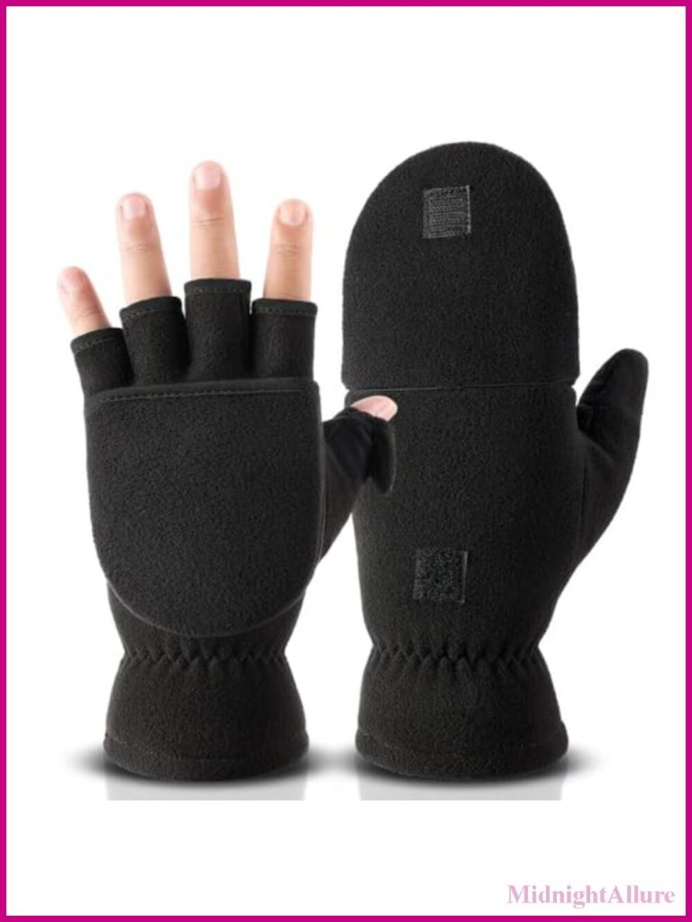 Ozero Fingerless Convertible Mittens Fleece Winter Gloves Flap